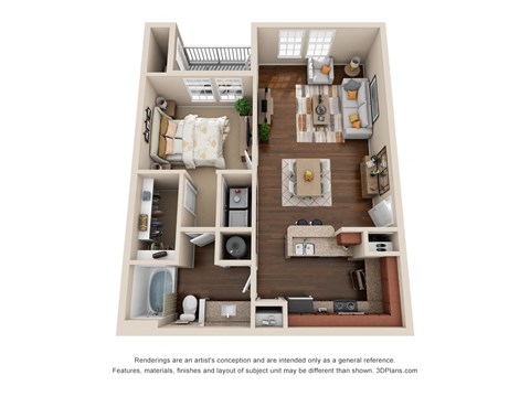 1 bed 1 bath A at The Reserve at Sugarloaf Apartments, Duluth, Georgia